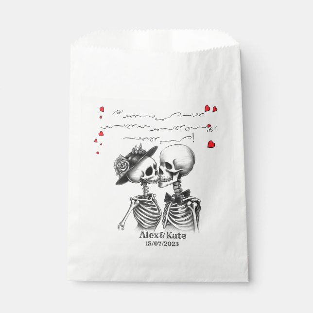 Skeleton Couple Favor Bag (Front)