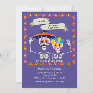 Skeleton Couple Halloween Invitation