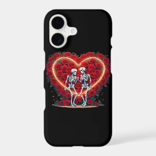 Skeleton Couple Holding Hands Inside A Heart Of Ro iPhone 17 Case
