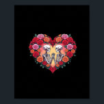 Skeleton Couple Holding Hands Inside A Heart Of Ro Poster<br><div class="desc">A funny version of the skeleton couple with roses. Playful,  quirky,  and romantic.</div>