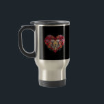 Skeleton Couple Holding Hands Inside A Heart Of Ro Travel Mug<br><div class="desc">A funny version of the skeleton couple with roses. Playful,  quirky,  and romantic.</div>