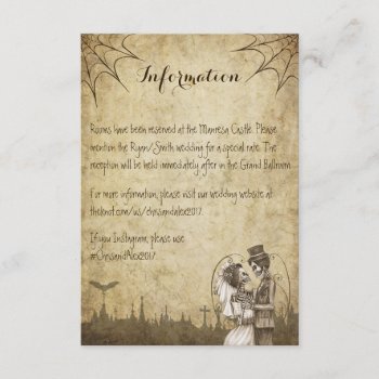Skeleton Couple Information Card For Wedding by LangDesignShop at Zazzle