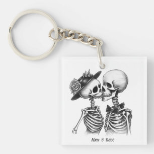 Skeleton Couple Keychain