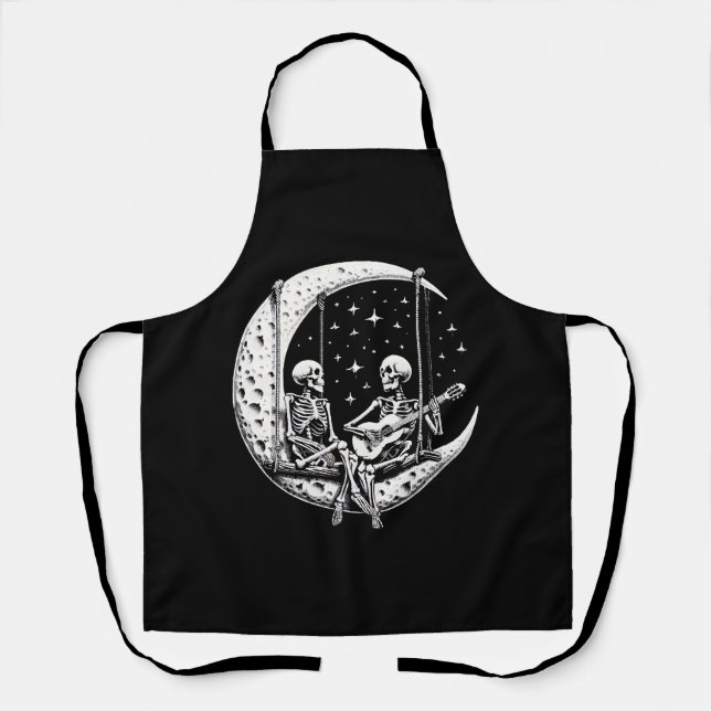 Skeleton Couple Moon Guitar Apron (Front)
