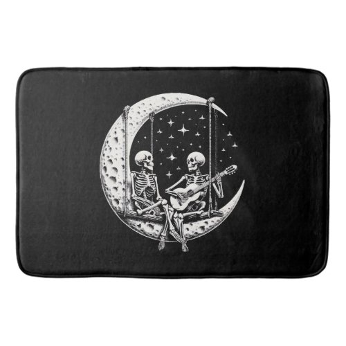 Skeleton Couple Moon Guitar Bath Mat