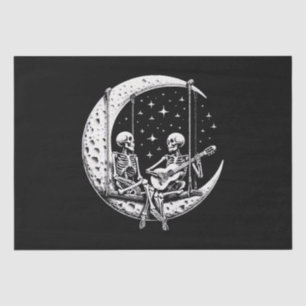 Skeleton Couple Moon Guitar Tissue Paper