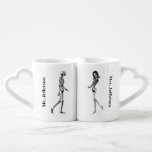 Skeleton couple newlyweds Lovers' coffee mug set<br><div class="desc">Add names into the template. To more customization (font color,  font style,  background),  click on personalize,  scroll down and click on link "click to customize further". ** Please see the full collection for matching invitation,  tags and sign available**</div>