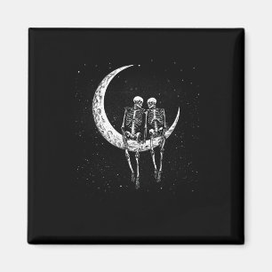 Skeleton Couple On Moon Fun Halloween Costume Men Magnet