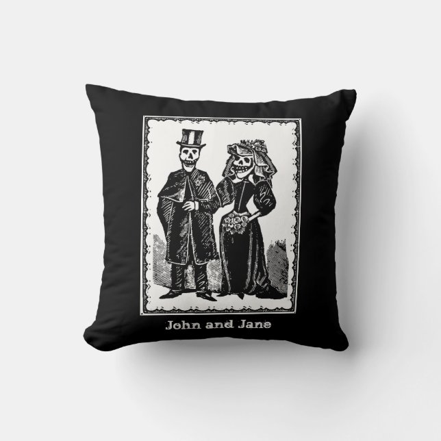 Skeleton Couple - Pillow #2 (Customize) (Front)