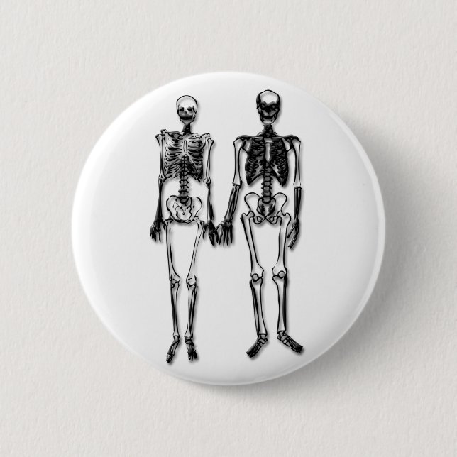 Skeleton Couple Pinback Button (Front)