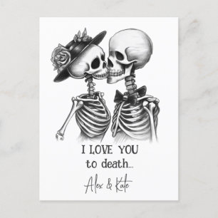 Skeleton Couple Postcard