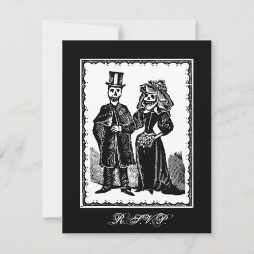 Skeleton Couple (RSVP) - Small Invitation