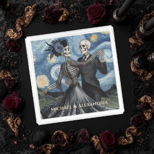 Skeleton Couple Starry Night Gothic Decor Keepsake Acrylic Tray