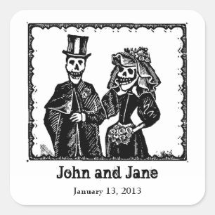 Skeleton Couple - Tag Sticker (Customize)