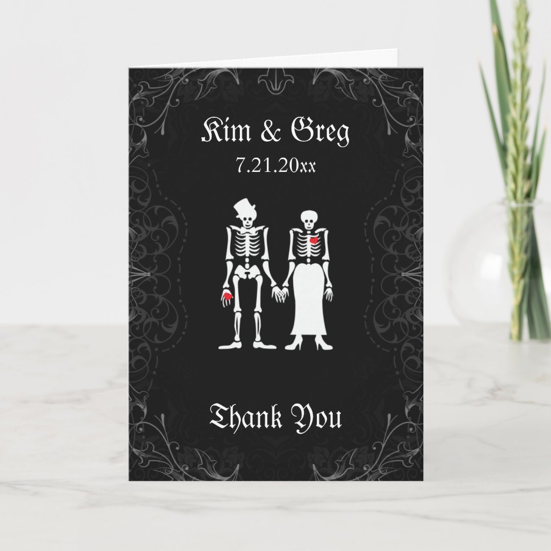 Skeleton Couple Thank You Card | Zazzle