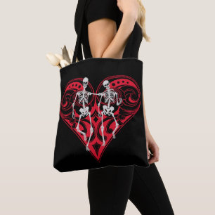 Skeleton Couple Tote Bag