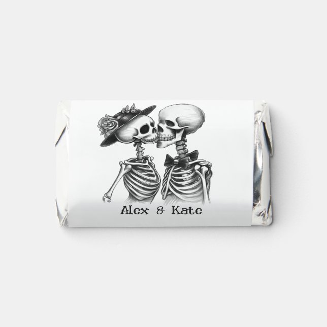 Skeleton Couple Wedding Favor Chocolate Miniatures (Front)