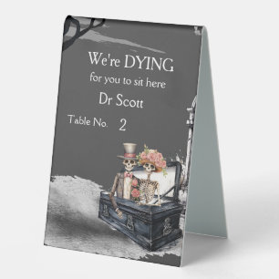 Skeleton Couple Wedding Table Tent