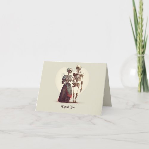 Skeleton Couple Wedding Thank You Card