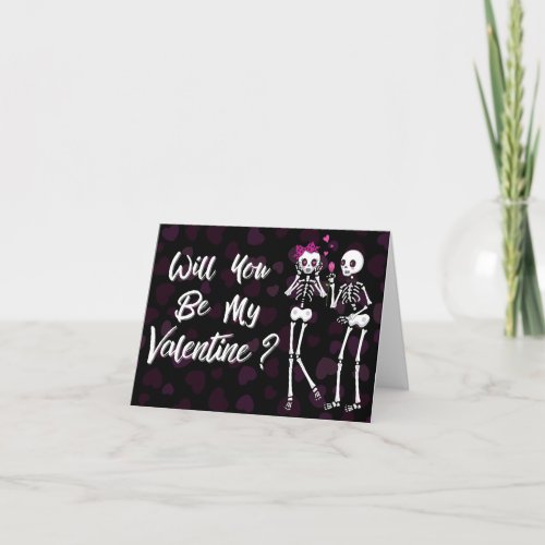 Skeleton Couple Will You Be My Valentine Card