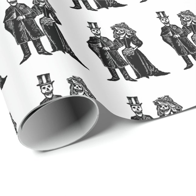Skeleton Couple - Wrapping Paper (Customize) (Roll Corner)