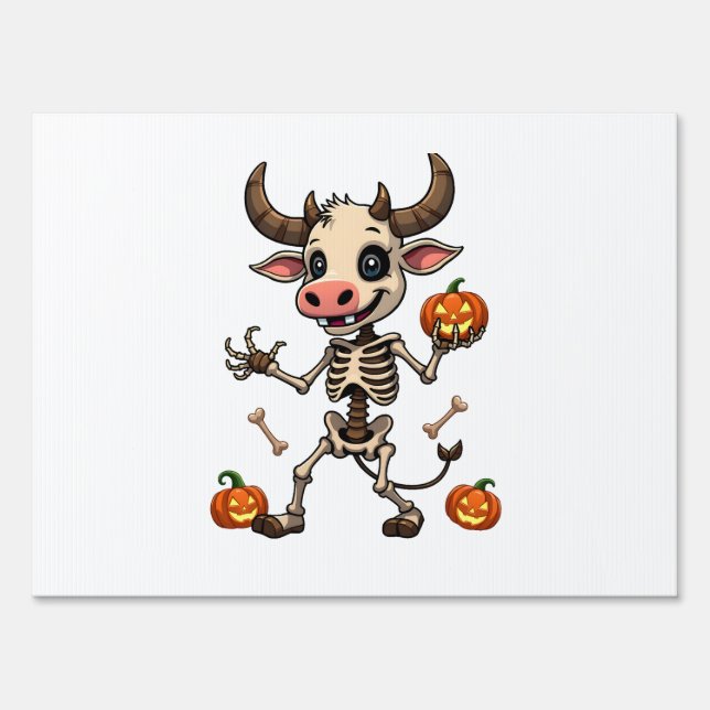 Skeleton Cow Parade Sign (Front)
