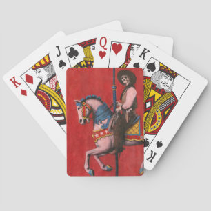 Skeleton Cowboy Carousel Poker Cards