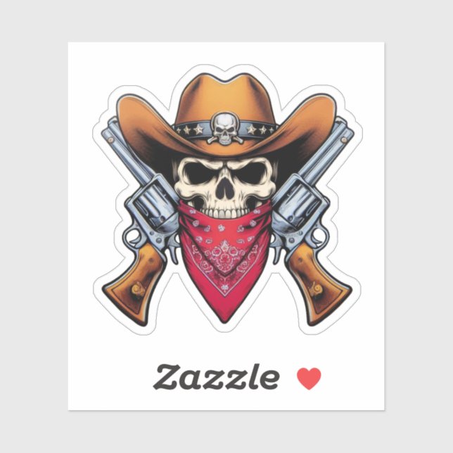 Skeleton Cowboy Gunslinger Sticker (Sheet)