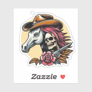 Skeleton Cowboy Gunslinger Sticker
