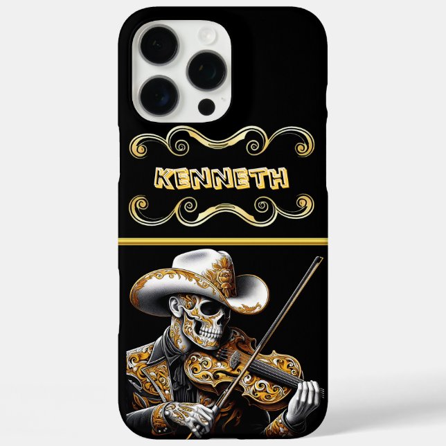 Skeleton Cowboy Playing The Violin Case-Mate iPhone Case (Back)