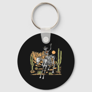 Skeleton Cowboy Riding Horse Halloween Rider Costu Keychain