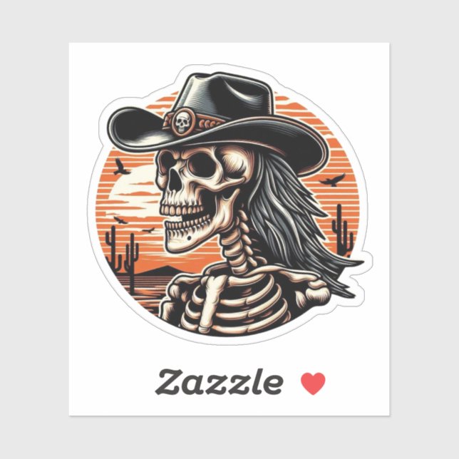 Skeleton Cowboy Sticker (Sheet)