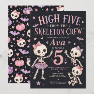 Skeleton Crew 5th Birthday Party Invitation
