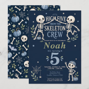 Skeleton Crew 5th Birthday Party Invitation