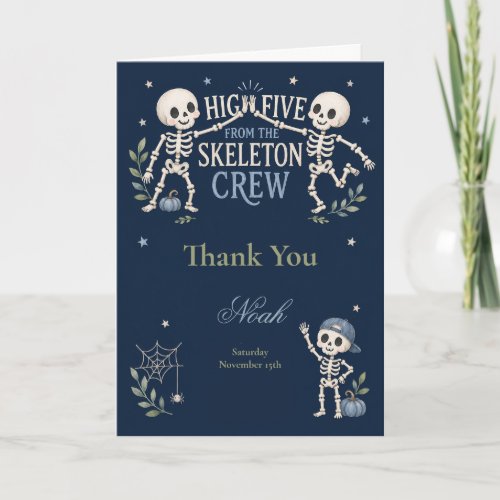 Skeleton Crew 5th Birthday Party Thank You Card
