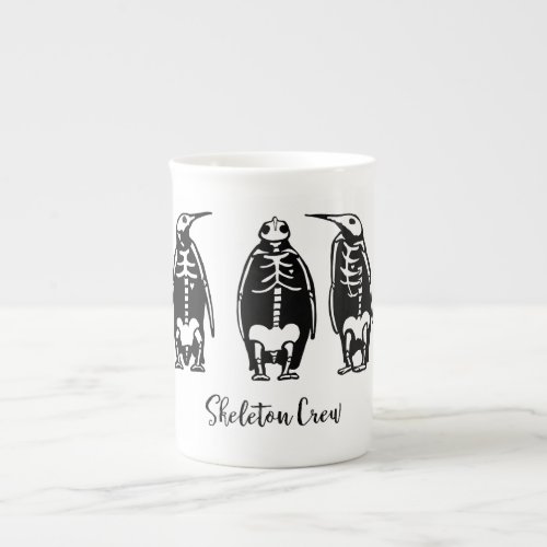 Skeleton Crew Penguin Trio Bone China Mug