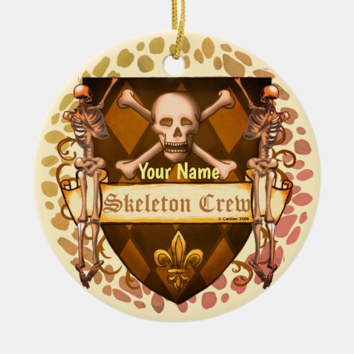 Skeleton Crew Shield custom name Ceramic Ornament