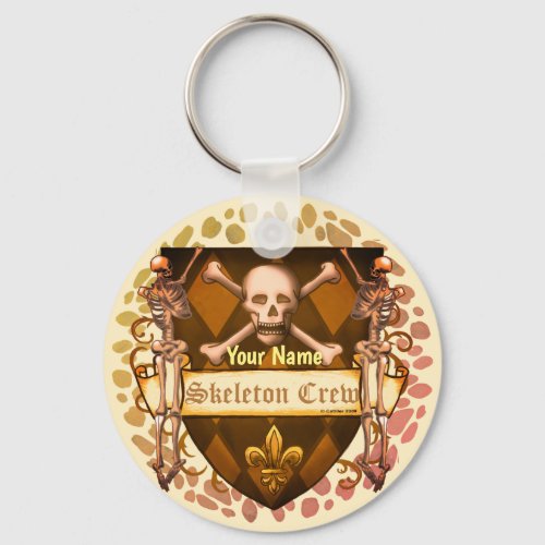 Skeleton Crew Shield custom name Keychain