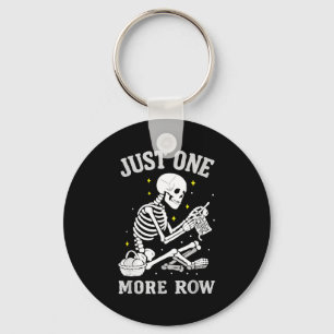 Skeleton Crochet Crafter Tee Just One More Row Keychain