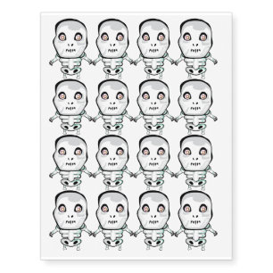 Skeleton Cute Halloween Design Temporary Tattoos
