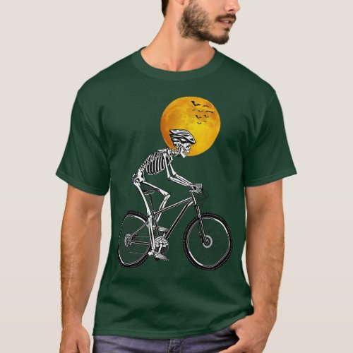 Skeleton Cycling Bicycle Bike Halloween Costume  T_Shirt