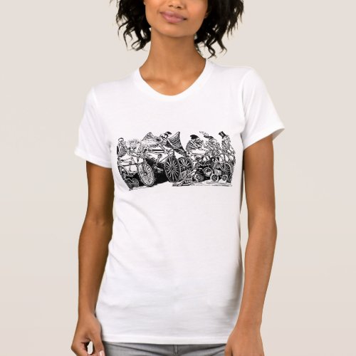 Skeleton Cyclists by Jos Guadalupe Posada T_Shirt