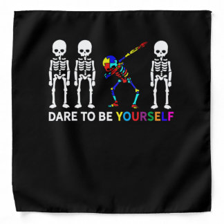 Skeleton Dabbing Autism Awareness Bandana
