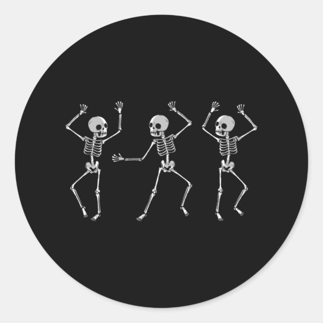 Skeleton Dance Classic Round Sticker (Front)
