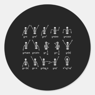 Skeleton Dance Figures Equation Math Teacher Hallo Classic Round Sticker