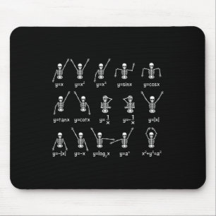 Skeleton Dance Figures Equation Math Teacher Hallo Mouse Pad