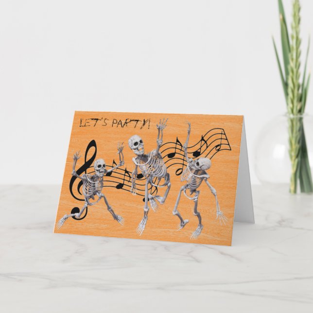 Skeleton Dance Halloween Party Invitation (Front)