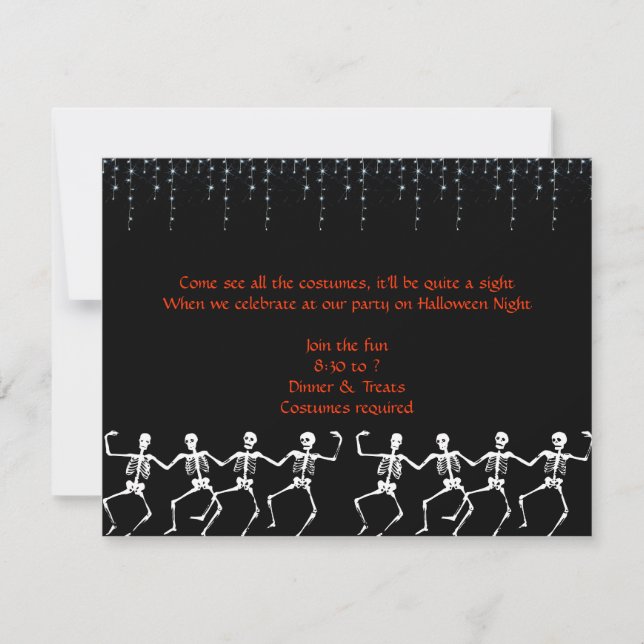 Skeleton Dance Halloween Party Invitation (Front)