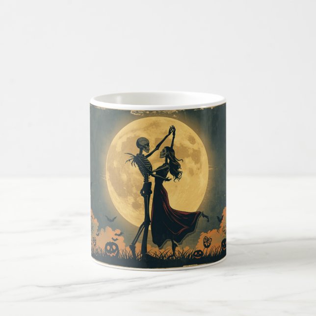 Skeleton Dance Mug | Romantic Halloween Moon Cup (Center)