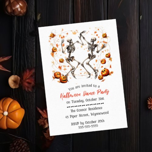 Skeleton Dance Party Invitation